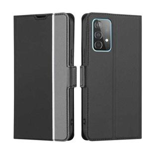 For Samsung Galaxy A52 4G&5G / A52s 5G Twill Texture Side Button Leather Phone Case(Black)