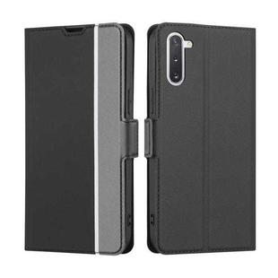 For Samsung Galaxy Note10 Twill Texture Side Button Leather Phone Case(Black)