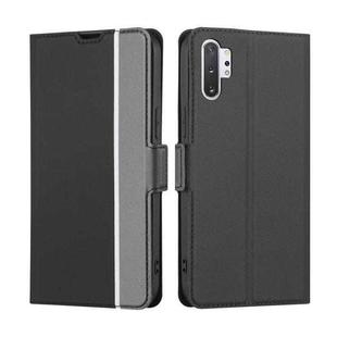 For Samsung Galaxy Note10+ Twill Texture Side Button Leather Phone Case(Black)