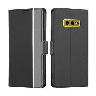 For Samsung Galaxy S10e Twill Texture Side Button Leather Phone Case(Black)