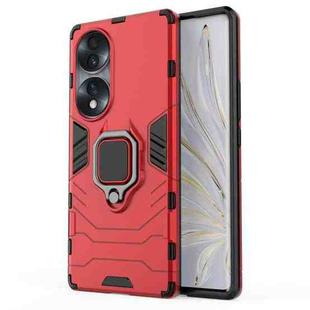 For Honor 70 5G Shockproof PC + TPU Phone Case with Magnetic Ring Holder(Red)