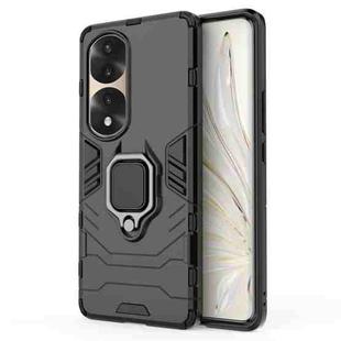 For Honor 70 Pro 5G Shockproof PC + TPU Phone Case with Magnetic Ring Holder(Black)
