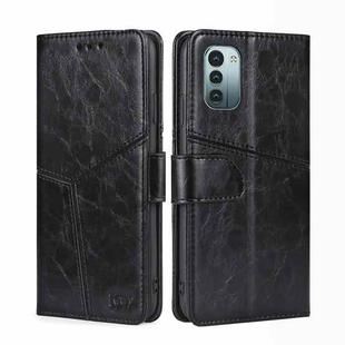 For Nokia G21/G11 Geometric Stitching Horizontal Flip TPU + PU Leather Phone Case(Black)