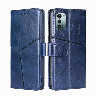 For Nokia G21/G11 Geometric Stitching Horizontal Flip TPU + PU Leather Phone Case(Blue)