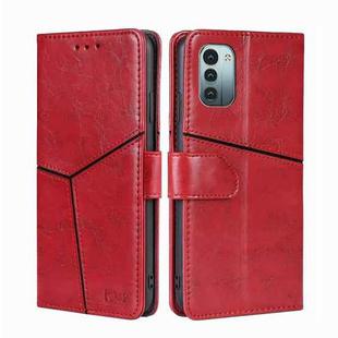 For Nokia G21/G11 Geometric Stitching Horizontal Flip TPU + PU Leather Phone Case(Red)