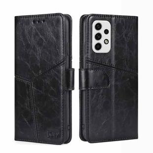 For Samsung Galaxy A23 5G Geometric Stitching Horizontal Flip TPU + PU Leather Phone Case(Black)