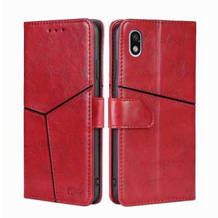 For Sony Xperia Ace III Geometric Stitching Horizontal Flip TPU + PU Leather Phone Case(Red)