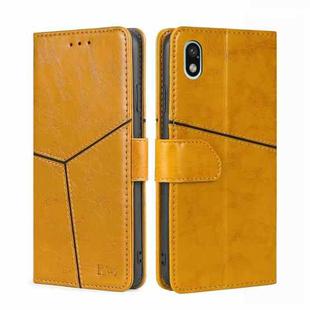 For Sony Xperia Ace III Geometric Stitching Horizontal Flip TPU + PU Leather Phone Case(Yellow)