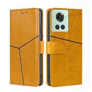 For OnePlus Ace/10R Geometric Stitching Horizontal Flip TPU + PU Leather Phone Case(Yellow)