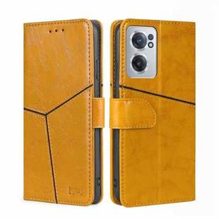 For OnePlus Nord CE 2 5G Geometric Stitching Horizontal Flip TPU + PU Leather Phone Case(Yellow)
