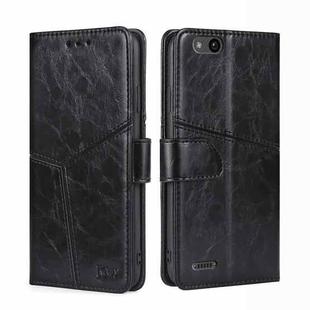For ZTE Tempo X Geometric Stitching Horizontal Flip TPU + PU Leather Phone Case(Black)