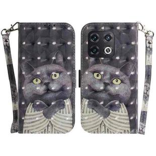 For OnePlus 10 Pro 5G 3D Colored Horizontal Flip Leather Phone Case(Hug Cat)