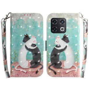 For OnePlus 10 Pro 5G 3D Colored Horizontal Flip Leather Phone Case(Black White Cat)