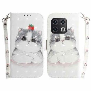 For OnePlus 10 Pro 5G 3D Colored Horizontal Flip Leather Phone Case(Cute Cat)