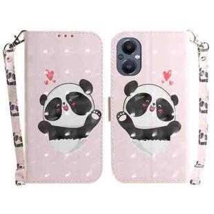 For OnePlus Nord N20 5G 3D Colored Horizontal Flip Leather Phone Case(Heart Panda)