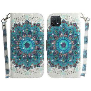 For OPPO A16K 3D Colored Horizontal Flip Leather Phone Case(Peacock Wreath)