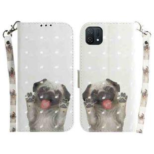 For OPPO A16K 3D Colored Horizontal Flip Leather Phone Case(Pug)