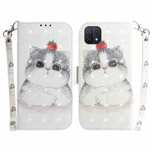 For OPPO A16K 3D Colored Horizontal Flip Leather Phone Case(Cute Cat)