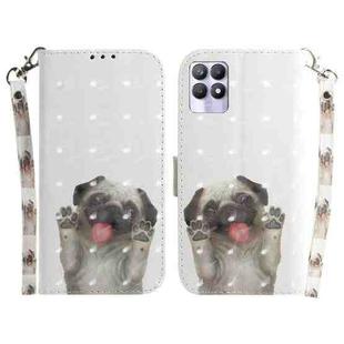 For OPPO Realme 8i 3D Colored Horizontal Flip Leather Phone Case(Pug)