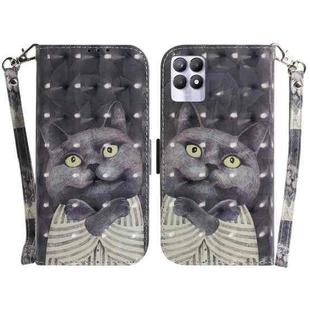 For OPPO Realme 8i 3D Colored Horizontal Flip Leather Phone Case(Hug Cat)