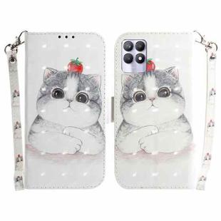 For OPPO Realme 8i 3D Colored Horizontal Flip Leather Phone Case(Cute Cat)