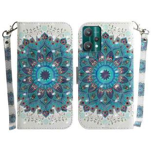 For OPPO Realme 9 Pro 3D Colored Horizontal Flip Leather Phone Case(Peacock Wreath)