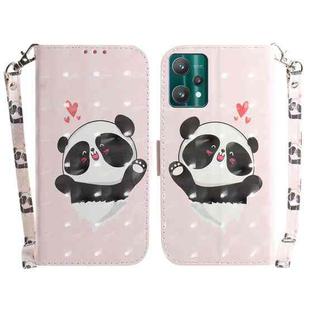 For OPPO Realme 9 Pro 3D Colored Horizontal Flip Leather Phone Case(Heart Panda)