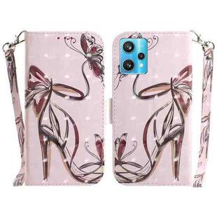 For OPPO Realme 9 Pro+ 3D Colored Horizontal Flip Leather Phone Case(Butterfly High-heeled)