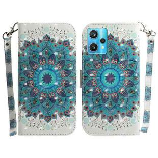 For OPPO Realme 9 Pro+ 3D Colored Horizontal Flip Leather Phone Case(Peacock Wreath)