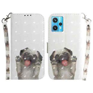 For OPPO Realme 9 Pro+ 3D Colored Horizontal Flip Leather Phone Case(Pug)