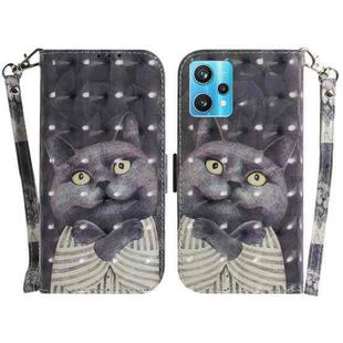 For OPPO Realme 9 Pro+ 3D Colored Horizontal Flip Leather Phone Case(Hug Cat)