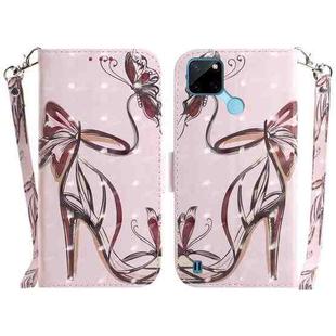 For OPPO Realme C21Y 3D Colored Horizontal Flip Leather Phone Case(Butterfly High-heeled)