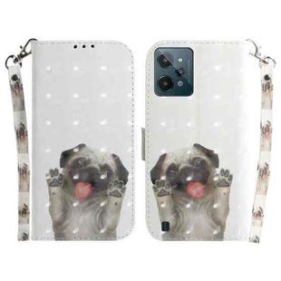 For OPPO Realme C31 3D Colored Horizontal Flip Leather Phone Case(Pug)