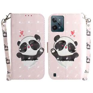 For OPPO Realme C31 3D Colored Horizontal Flip Leather Phone Case(Heart Panda)