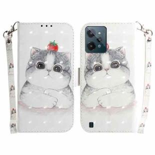 For OPPO Realme C31 3D Colored Horizontal Flip Leather Phone Case(Cute Cat)
