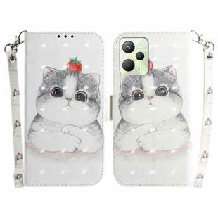 For OPPO Realme C35 3D Colored Horizontal Flip Leather Phone Case(Cute Cat)