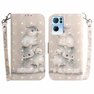 For OPPO Reno7 Pro 5G 3D Colored Horizontal Flip Leather Phone Case(Squirrels)