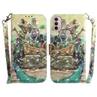 For Motorola Moto E20 / E30 / E40 3D Colored Horizontal Flip Leather Phone Case(Zoo)