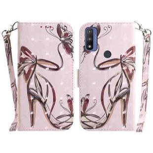 For Motorola Moto G Pure 3D Colored Horizontal Flip Leather Phone Case(Butterfly High-heeled)