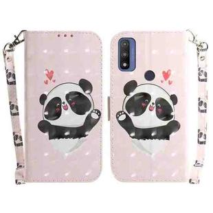 For Motorola Moto G Pure 3D Colored Horizontal Flip Leather Phone Case(Heart Panda)