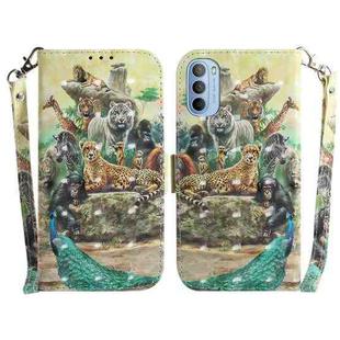 For Motorola Moto G31 / G41 3D Colored Horizontal Flip Leather Phone Case(Zoo)