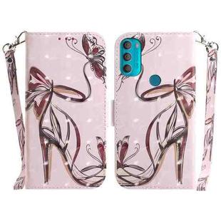 For Motorola Moto G71 3D Colored Horizontal Flip Leather Phone Case(Butterfly High-heeled)