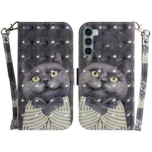 For Motorola Moto G200 5G / Edge S30 3D Colored Horizontal Flip Leather Phone Case(Hug Cat)