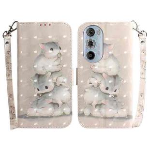 For Motorola Edge+ 2022 / 30 Pro 3D Colored Horizontal Flip Leather Phone Case(Squirrels)