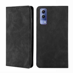 For vivo Y53s 5G / iQOO Z5x / T1x Skin Feel Magnetic Horizontal Flip Leather Phone Case(Black)