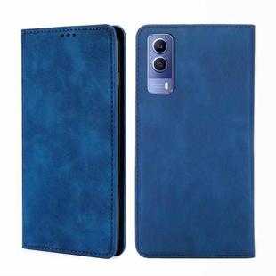 For vivo Y53s 5G / iQOO Z5x / T1x Skin Feel Magnetic Horizontal Flip Leather Phone Case(Blue)