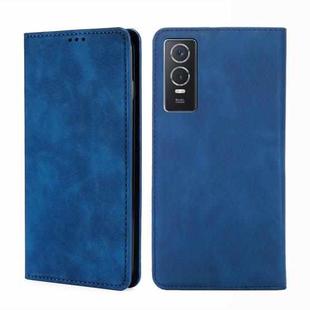 For vivo Y76s / Y74s Skin Feel Magnetic Horizontal Flip Leather Phone Case(Blue)