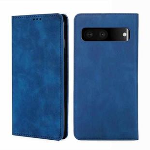 For Google Pixel 7 5G Skin Feel Magnetic Horizontal Flip Leather Phone Case(Blue)