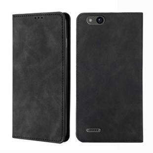 For ZTE Tempo X / Vantage Z839 / N9137 Skin Feel Magnetic Flip Leather Phone Case(Black)