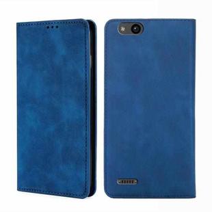 For ZTE Tempo X / Vantage Z839 / N9137 Skin Feel Magnetic Flip Leather Phone Case(Blue)